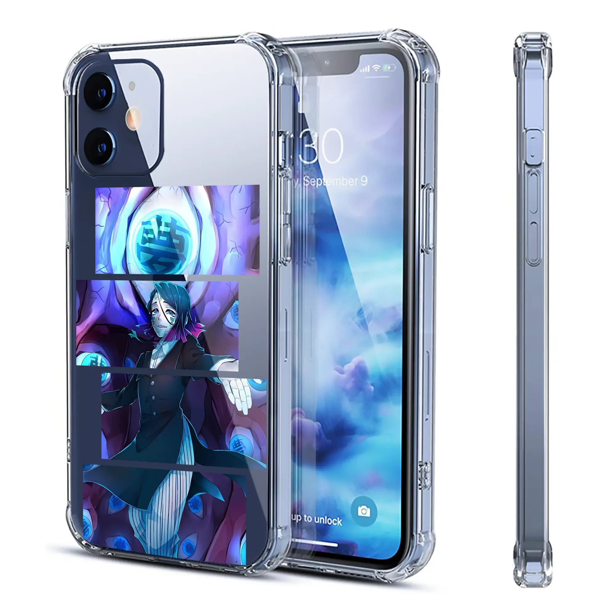 鬼滅の刃 グッズ,魘夢 - IPhone 12シリーズ対応 ・ 透明スマホケース ・ クリアソフトケース ・ TPU素材 ・ 耐衝撃 ・ 高密着 ・ 防汚 防指紋 ・ 簡単着脱